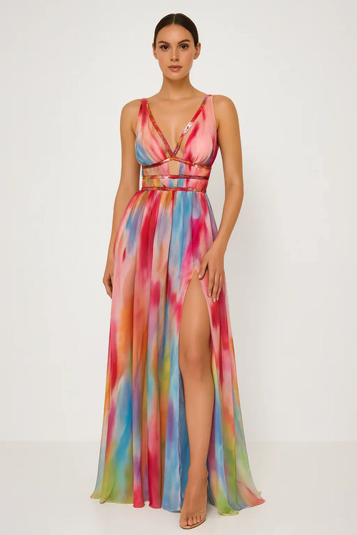 FREYA | VESTIDO LARGO PINTADO