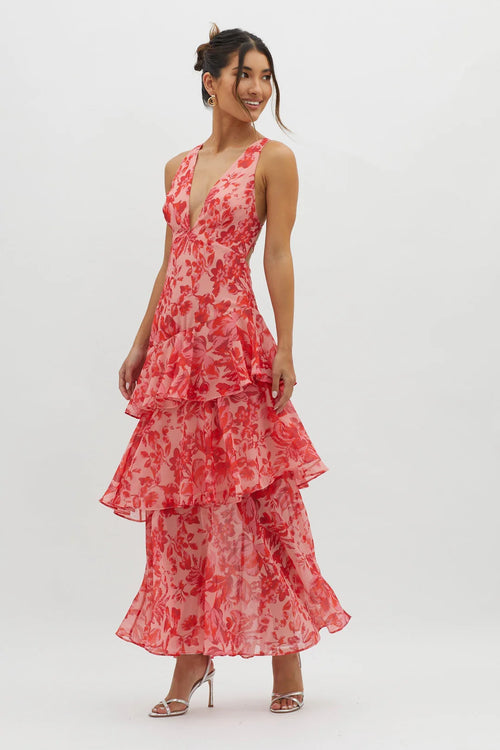 FAYE™ | VESTIDO MIDI RECTO BLOOM