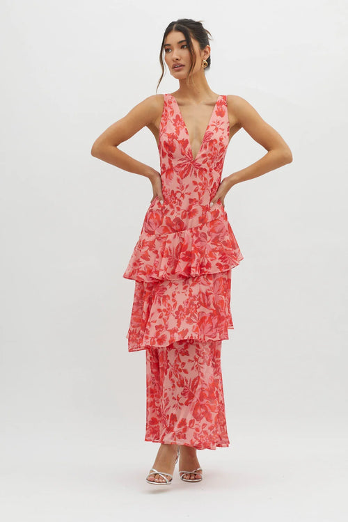 FAYE™ | VESTIDO MIDI RECTO BLOOM